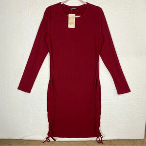 Fashion‎ Bodycon Drawstring Side, Long Sleeve Dress XL